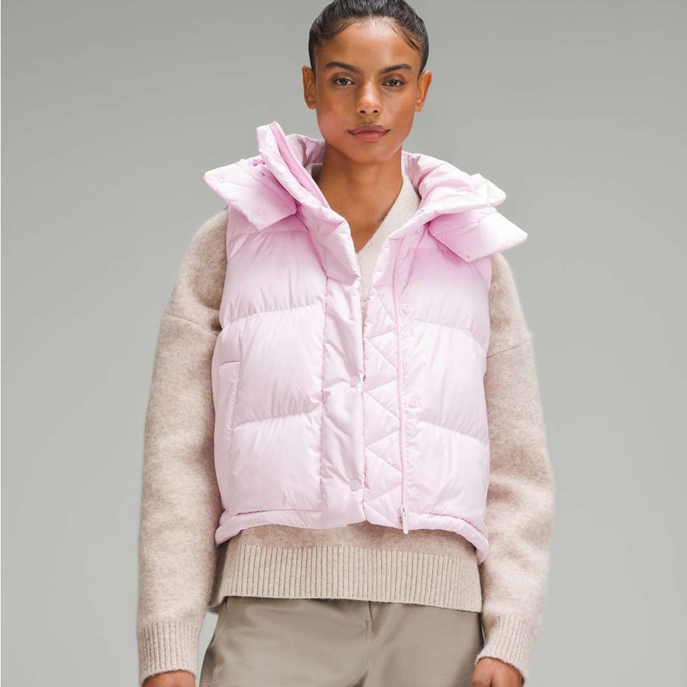 Wunder Puff Cropped Vest Pink